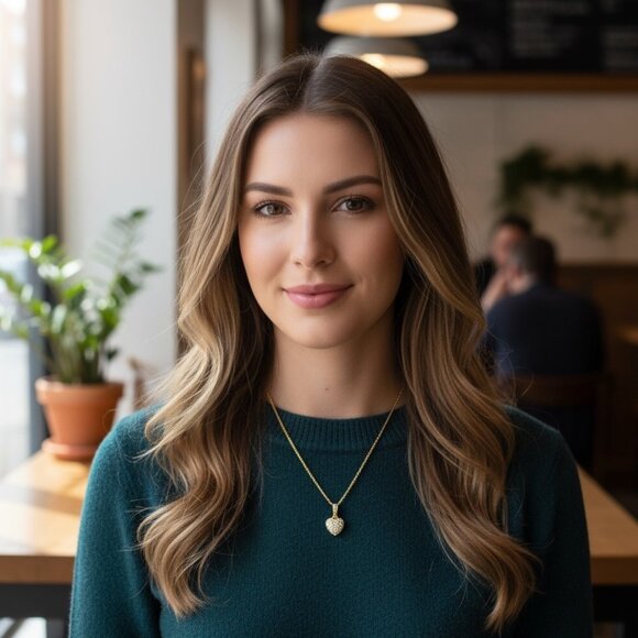 Vintage Monet Gold Tone Heart Necklace w/Crystal Rhinestones In Box - Picture 6 of 8